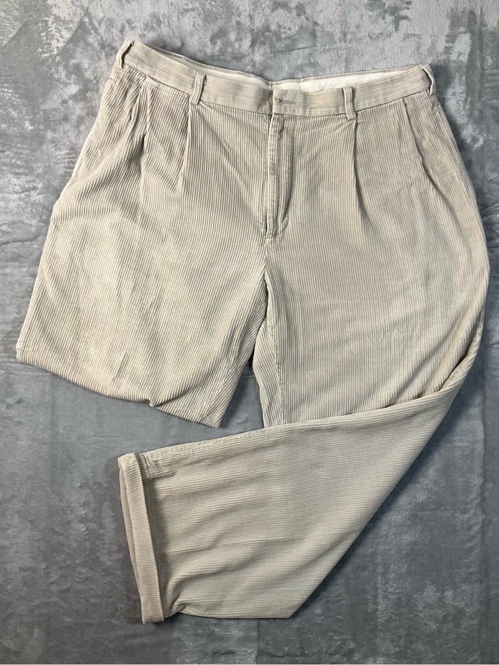 Nautica Rigger Corduroy Pants Men’s 40x30 Pleated Cuffed Vintage 90s Trousers